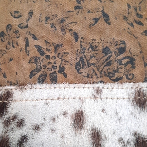 Myra Bag Cowhide & Canvas Clutch - Picture 2 of 3